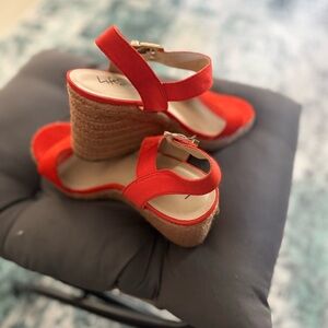 Life Stride Women's Orange Wedge Sandals